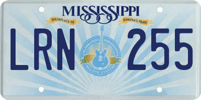 MS license plate LRN255