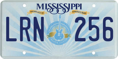 MS license plate LRN256