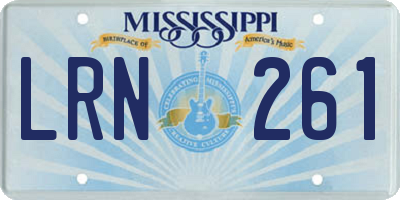 MS license plate LRN261