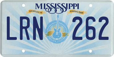 MS license plate LRN262