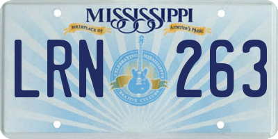 MS license plate LRN263
