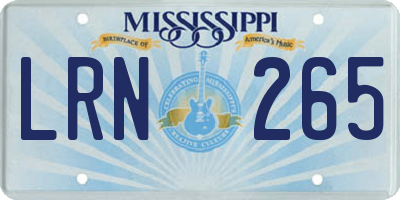 MS license plate LRN265
