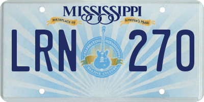 MS license plate LRN270