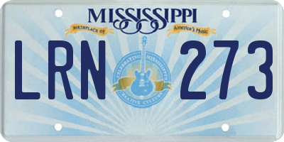 MS license plate LRN273