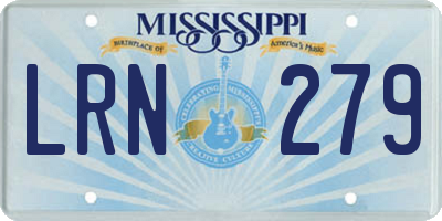 MS license plate LRN279