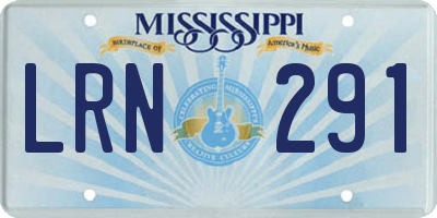 MS license plate LRN291