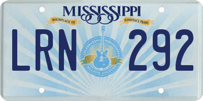 MS license plate LRN292