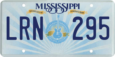 MS license plate LRN295