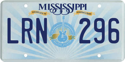 MS license plate LRN296