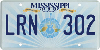 MS license plate LRN302