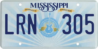 MS license plate LRN305