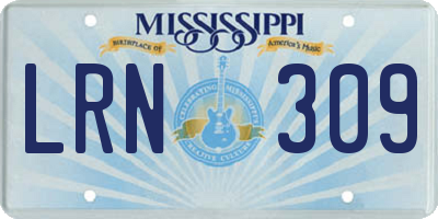 MS license plate LRN309
