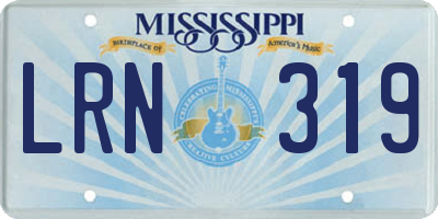 MS license plate LRN319