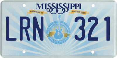 MS license plate LRN321