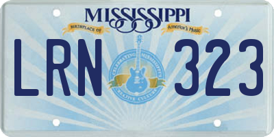 MS license plate LRN323