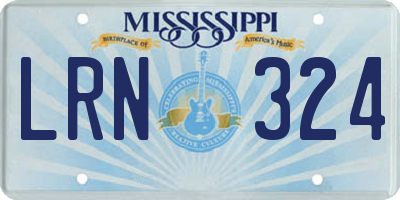 MS license plate LRN324