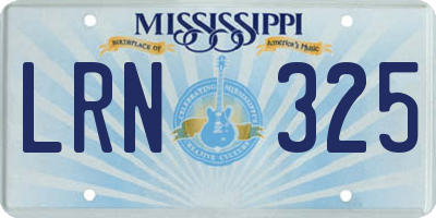 MS license plate LRN325