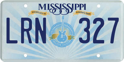 MS license plate LRN327