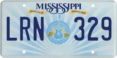 MS license plate LRN329