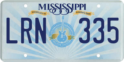 MS license plate LRN335