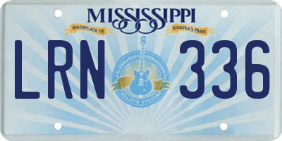 MS license plate LRN336