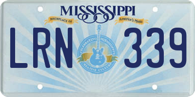 MS license plate LRN339