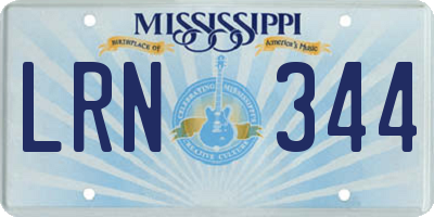 MS license plate LRN344