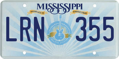 MS license plate LRN355