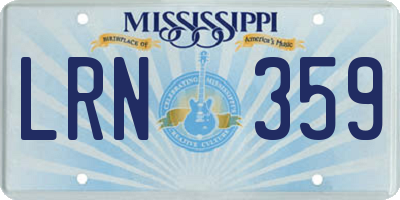 MS license plate LRN359