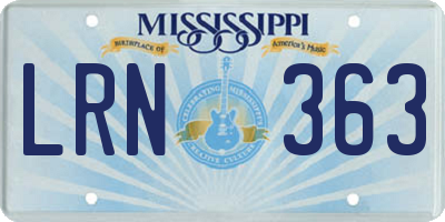 MS license plate LRN363