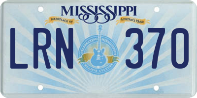 MS license plate LRN370