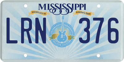 MS license plate LRN376