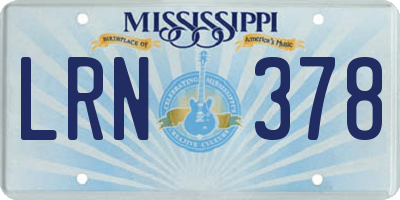MS license plate LRN378