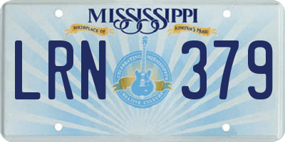 MS license plate LRN379