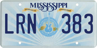 MS license plate LRN383