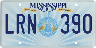MS license plate LRN390