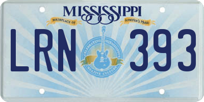 MS license plate LRN393