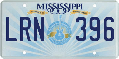 MS license plate LRN396
