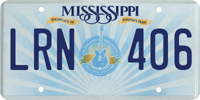 MS license plate LRN406