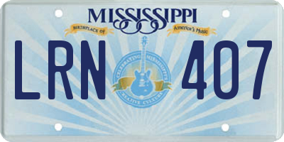 MS license plate LRN407