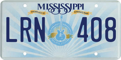 MS license plate LRN408