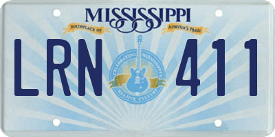 MS license plate LRN411