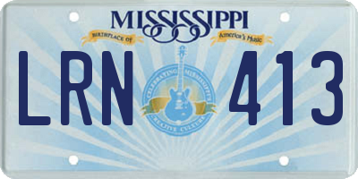 MS license plate LRN413