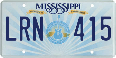 MS license plate LRN415