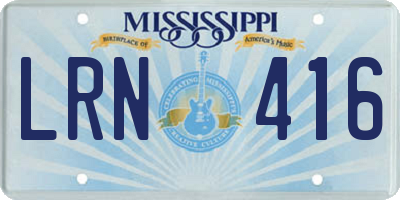 MS license plate LRN416