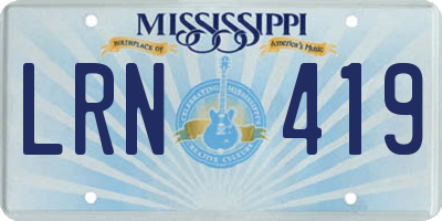 MS license plate LRN419