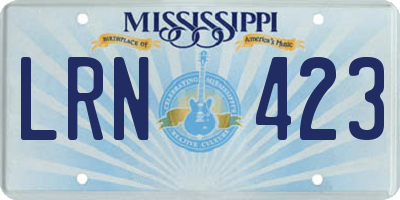 MS license plate LRN423
