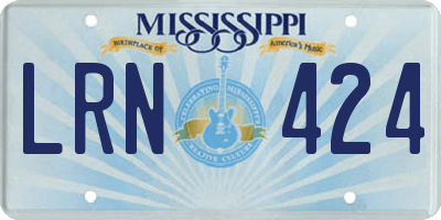 MS license plate LRN424
