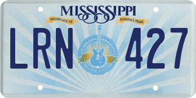 MS license plate LRN427