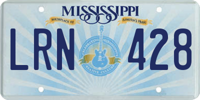 MS license plate LRN428